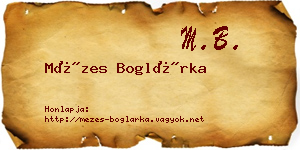 Mézes Boglárka névjegykártya
